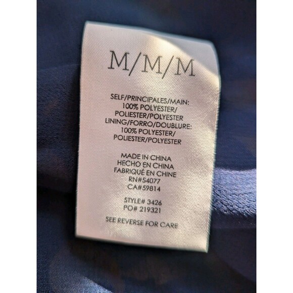 Cabi Blouse Women’s M Blue Yellow Floral Chiffon Lydia Top Cottagecore Career - Picture 9 of 13